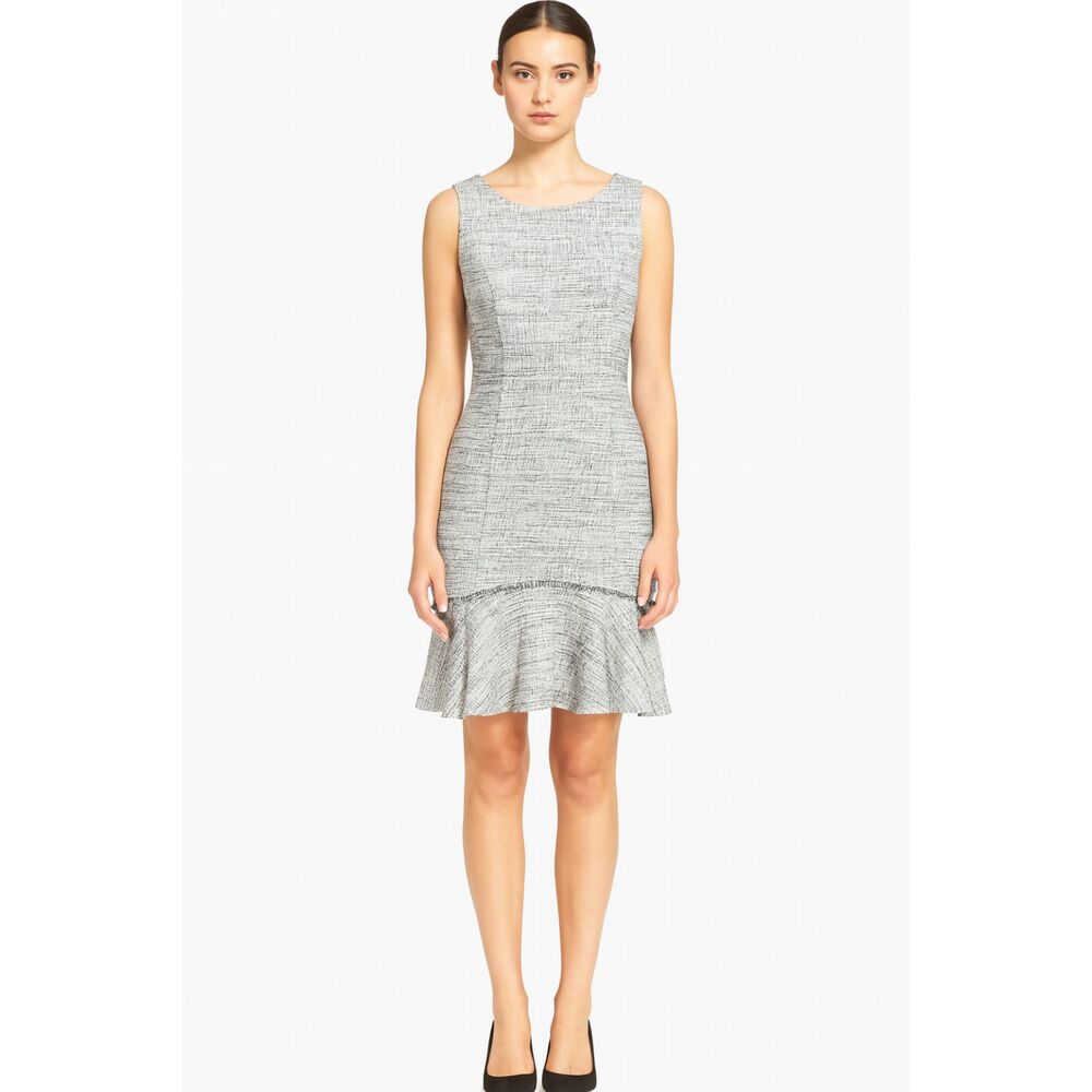 Banana Republic Grey Tweed Dress 6 Quiet Luxury Light Academia Old Money